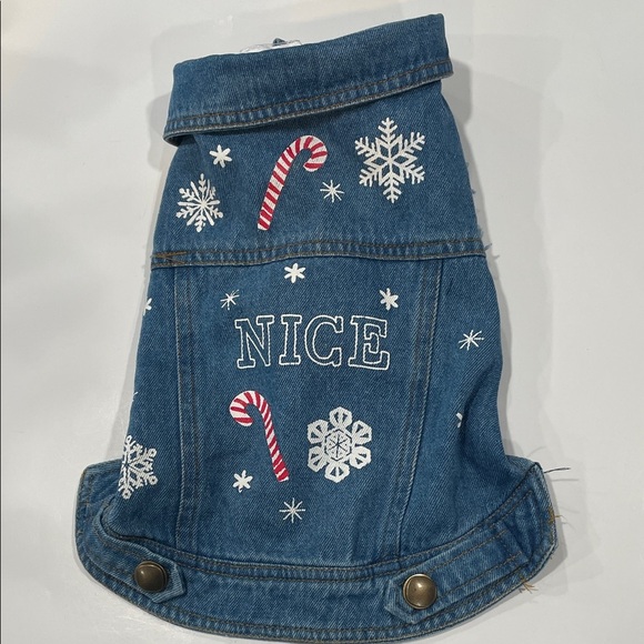 Denim Dog Vest with Snowman Embroidery - Picture 2 of 3